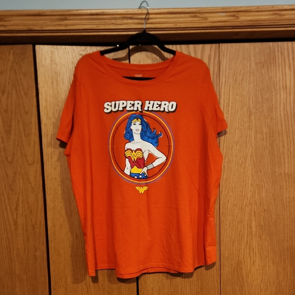 Women's DC Wonder Woman Orange T-Shirt, Size 2x